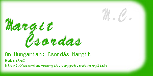 margit csordas business card